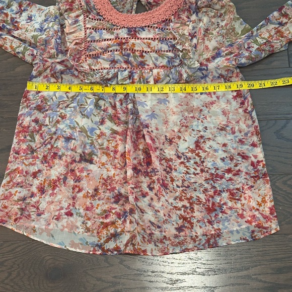 Anthropologie Ranna Gill Pink Floral Belle Blouse Size Small - Picture 11 of 14